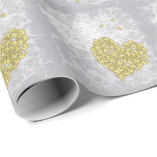 Hearts and ghosts of romance wrapping paper