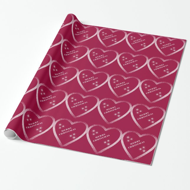 Hearts and glitter wrapping paper (Unrolled)
