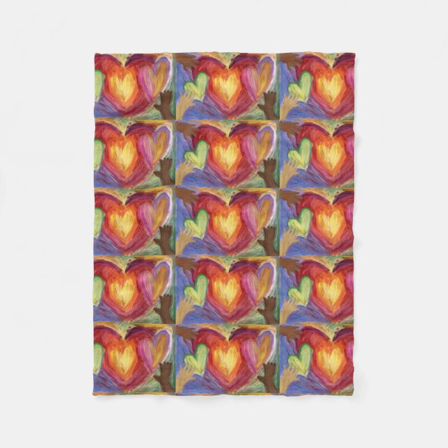 Hearts and Hands Love Baby Fleece Throw Blanket (Front)