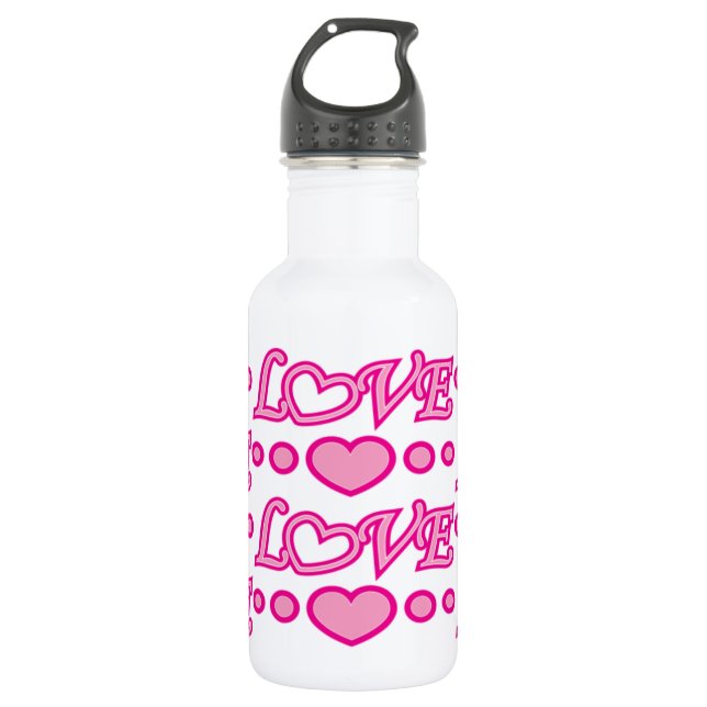 Hearts and Love 532 Ml Water Bottle (Front)