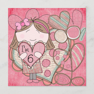 Hearts and Love Birthday Invitation