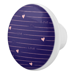 Hearts and Love Ceramic Knob