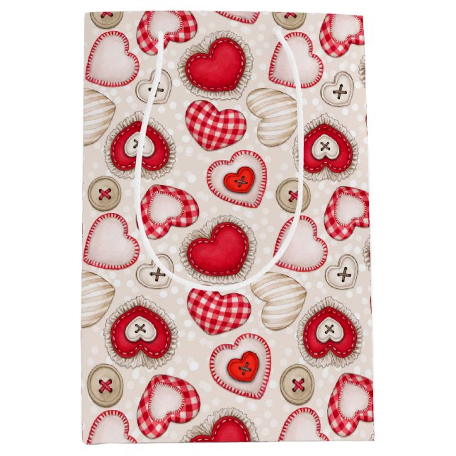 Hearts and Love Medium Gift Bag (Front)