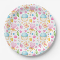 Hearts and Muffins Delightful Watercolor Pattern