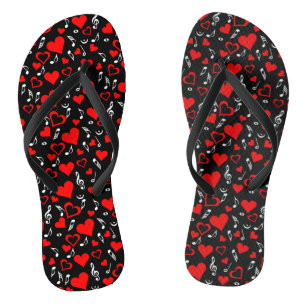 Hearts and Music Notes Jandals
