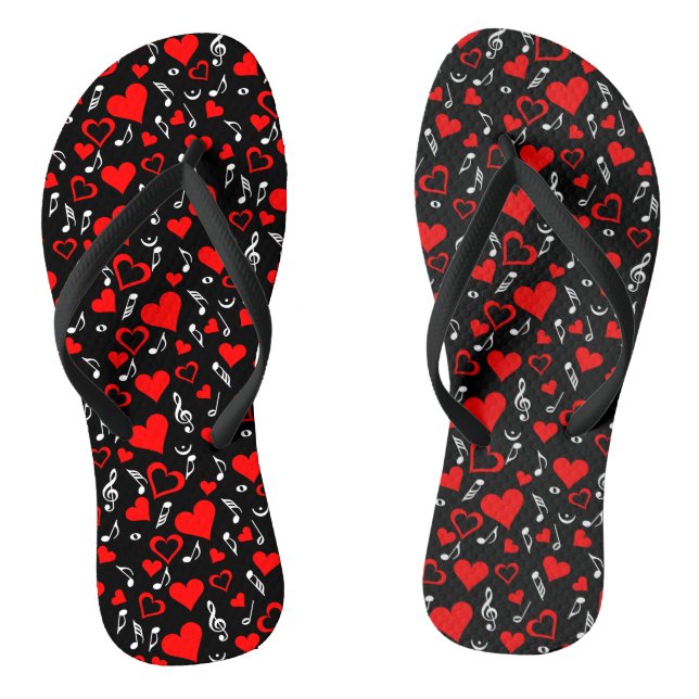 Hearts and Music Notes Jandals (Footbed)