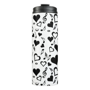 Hearts and Music Notes Thermal Tumbler