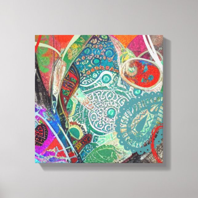 Hearts and Paisley Canvas Print (Front)