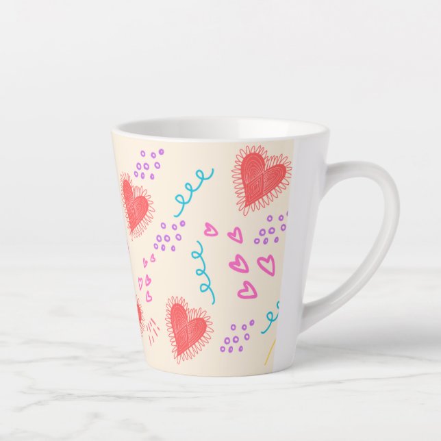 Hearts and points pattern Latte Mug (Right)