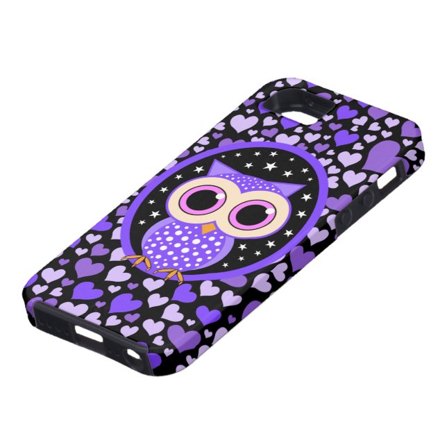 hearts and purple owl Case-Mate iPhone case (Bottom)
