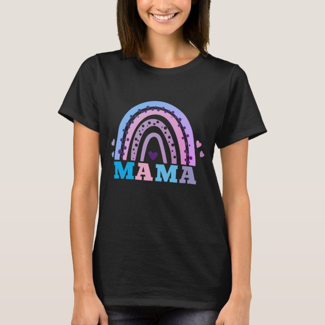 Hearts and Rainbow MAMA T-Shirt (Front)