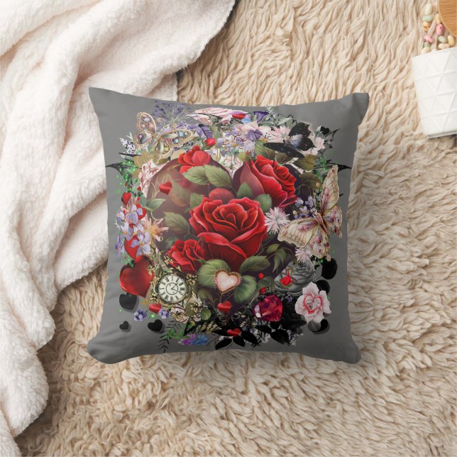 Hearts and Roses Cushion (Blanket)