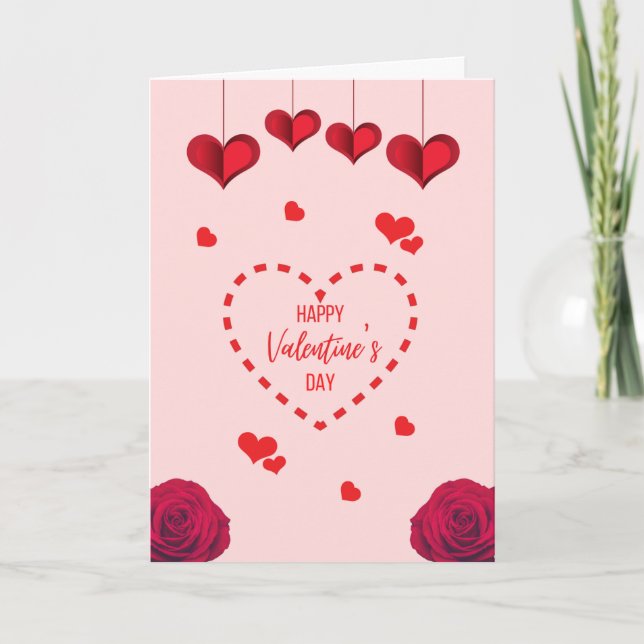 Hearts and Roses  Holiday Card (Front)
