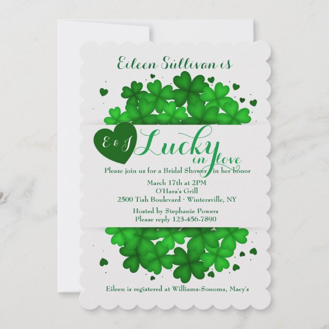 Hearts and Shamrocks Invitation (Front)