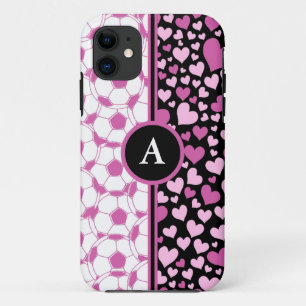 hearts and soccer Case-Mate iPhone case