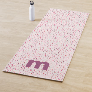 Hearts and sprinkles sweet pink personalised yoga mat