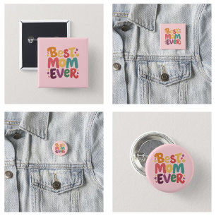 Hearts and Stars Best Mum Ever 3 Cm Round Badge