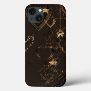 Hearts and Stars -Chocolate and Gold iPad Case