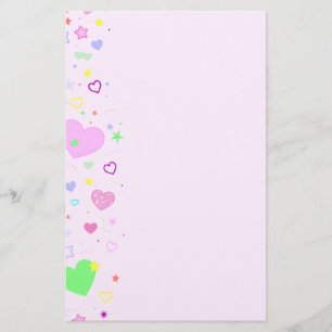 Hearts and Stars Design Stationery