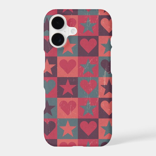 Hearts And Stars Pattern Pink (Back)
