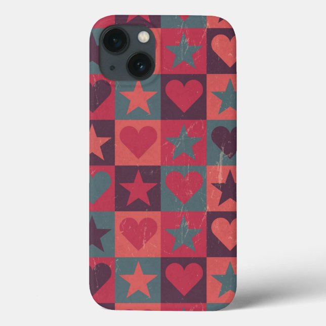 Hearts And Stars Pattern Pink Case-Mate iPhone Case (Back)