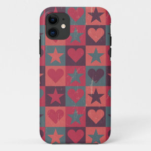 Hearts And Stars Pattern Pink Case-Mate iPhone Case