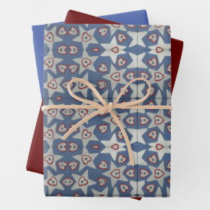 Hearts and Stars  Wrapping Paper Sheet