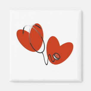 Hearts and Stethoscope T-shirts and Gifts Magnet