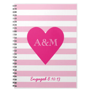 Hearts and Stripes Engaged Notebook