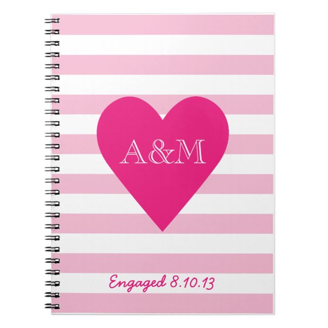 Hearts and Stripes Engaged Notebook (Front)