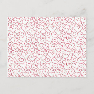 Hearts and Swirls Postcard