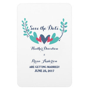 Hearts and Vines Save the Date Flexi Magnet