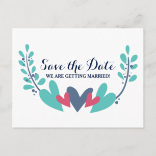 Hearts and Vines Save the Date Postcard