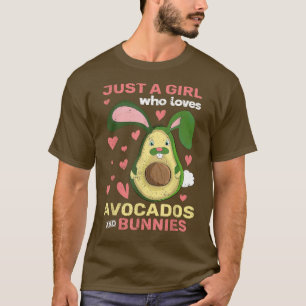 Hearts Animal Easter Rabbit Avocado Lover Girls Cu T-Shirt