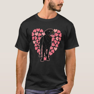 Hearts Animal Pet Black Labrador Owner Dog Black T-Shirt