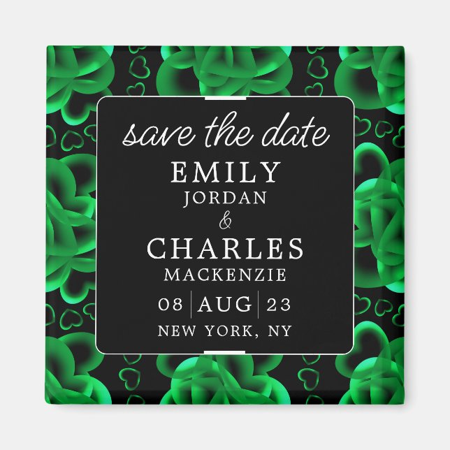 Hearts Aplenty Elegant Wedding Magnet (Front)