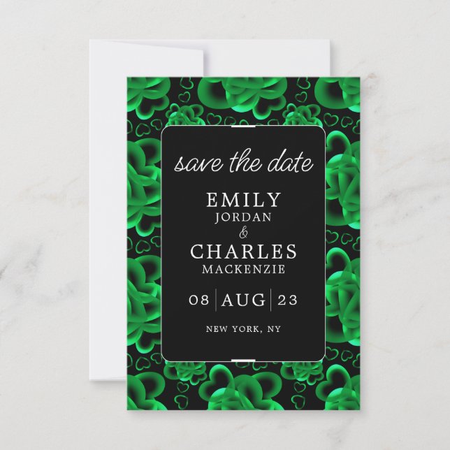 Hearts Aplenty Elegant Wedding Save The Date (Front)