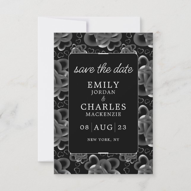 Hearts Aplenty Elegant Wedding Save The Date (Front)