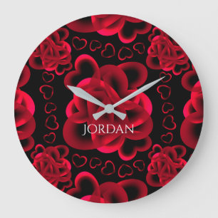 Hearts Aplenty Pattern Large Clock