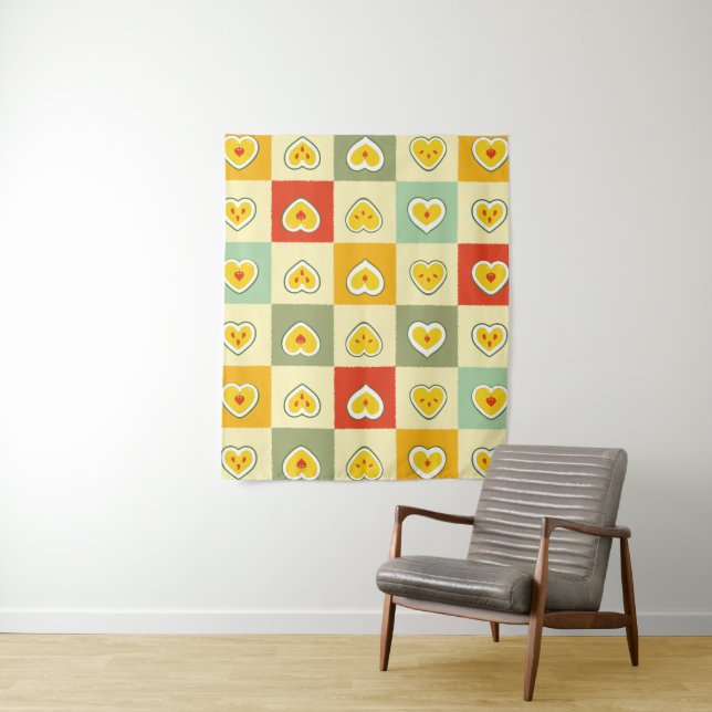 Hearts Apples Tapestry (In Situ)
