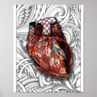 Hearts Are for Games — Surreal Heart Art Poster
