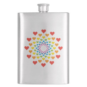Hearts around hearts hip flask