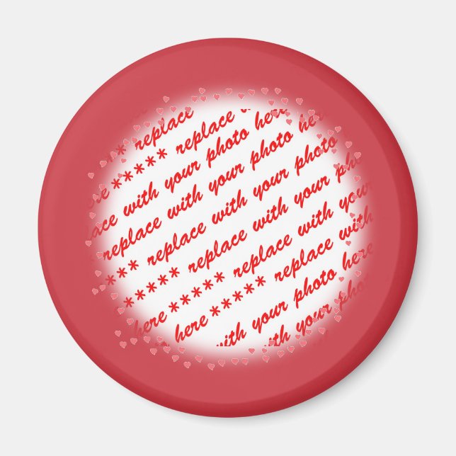 Hearts Around Your Photo Template Magnet (Front)