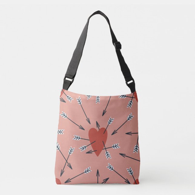 Hearts arrows hand-made. crossbody bag (Front)