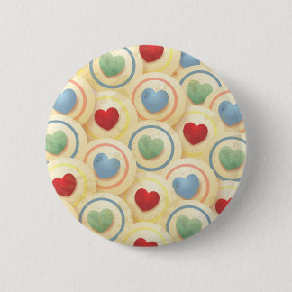 Hearts background 6 cm round badge