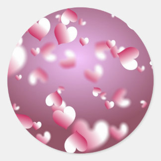 Hearts Background Classic Round Sticker