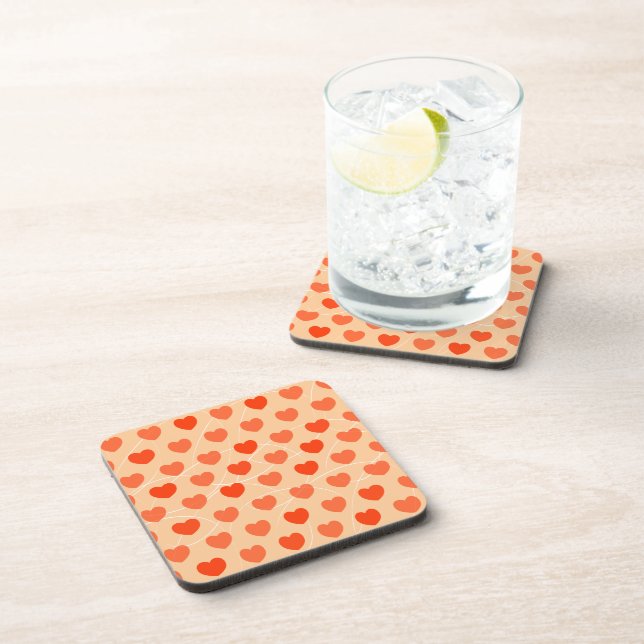 Hearts background, coaster (Right Side)