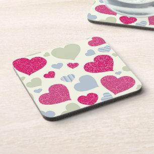 Hearts Background Coaster
