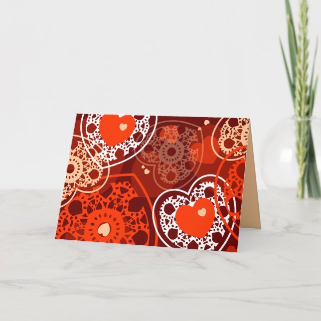 Hearts background, greeting card (Front)
