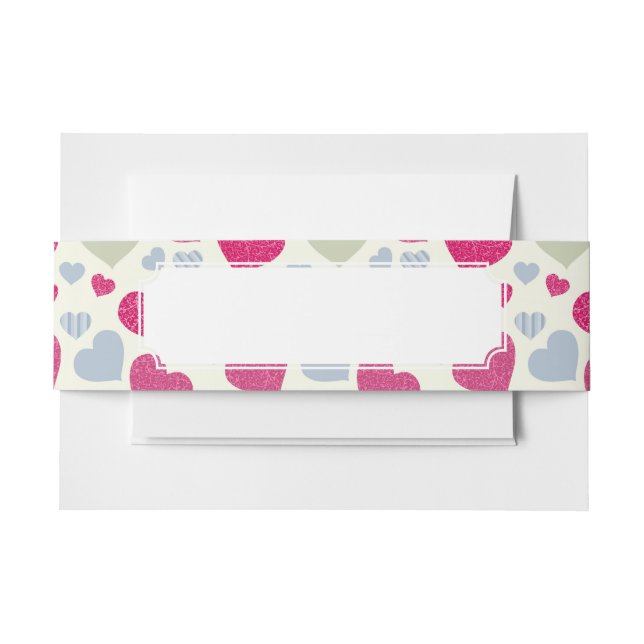 Hearts Background Invitation Belly Band (Front Example)